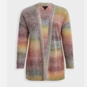 Torrid Multicolor Open-Front Cardigan